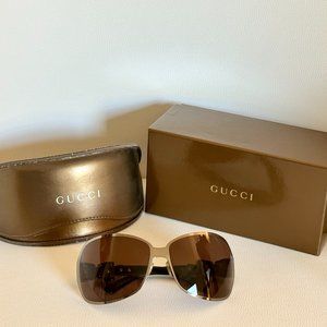 GUCCI Bow Oversized Sunglasses Brown 2813/2 Gently Preowned